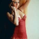 flashing tit at a restaurant table