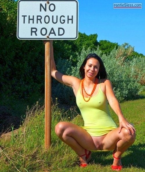 upskirt pussy flash bottomless orgasmic sexy flashing: No through road upskirt