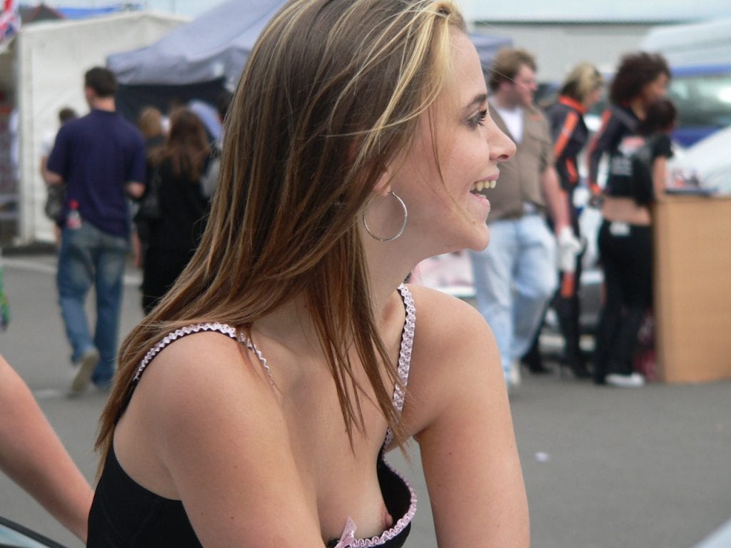 voyeur public flashing nip slip downblouse blonde accidental flash  Blonde slut flashes her tits at a crowded event