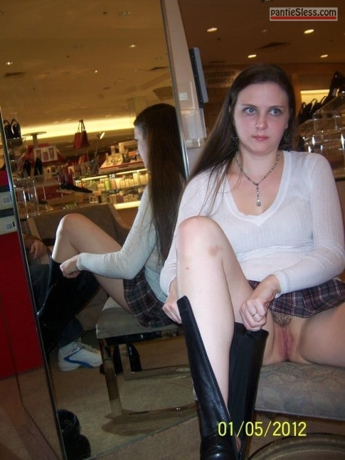 upskirt trimmed pussy teen pussy flash public flashing brunette bottomless Trimmed teen pussy in restaurant