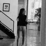 Sexy bitch babe naked in hotel corridor