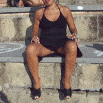 MILF flashing big ASS and big boobs in public