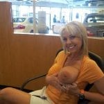 MILF flashing big ASS and big boobs in public