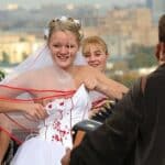 Beautiful bride got nip slip at wedding