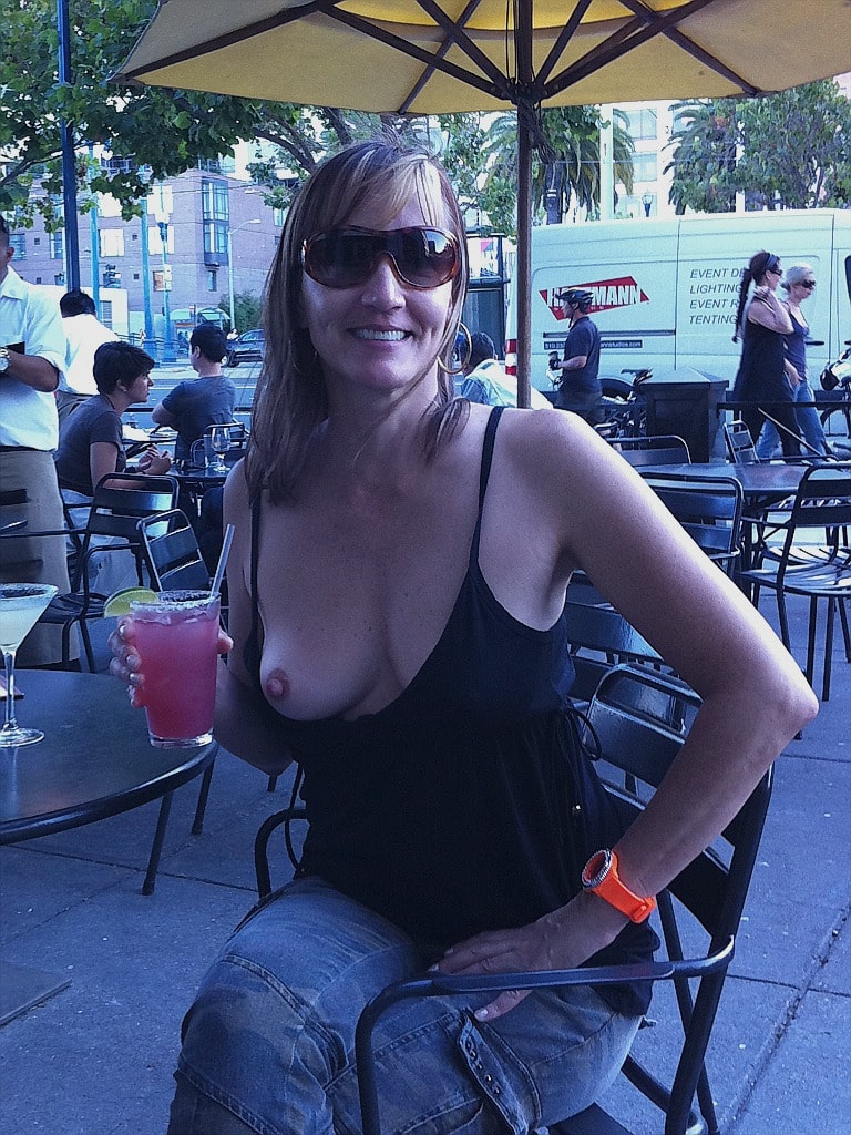 nip slip milf hotwife boobs flash blonde babes accidental flash  Bitch wife flashing her big boobs in public 