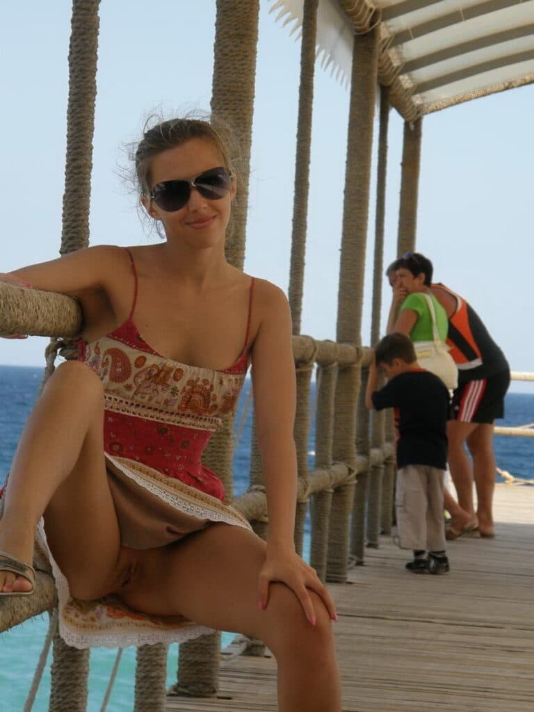 shaved pussy pussy flash public flashing hotwife babes  Can You Handle a Hotwife Flashing Her Pussy on a Public Pier?
