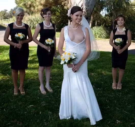 Bride is happy about her nip slip
