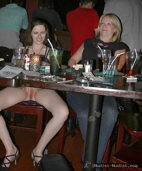 shaved pussy pussy flash public flashing prostitute hotwife blonde babes  When she saw a hot stud at pub 