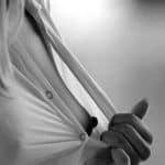 a lady in a black transparent dress