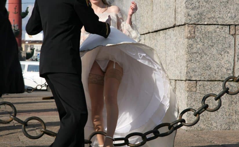 brides panties are visible to everyone