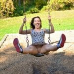 Veronica Leal taking off her panties at park