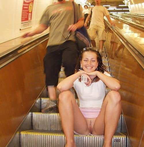 cutie at the subway spread her legs