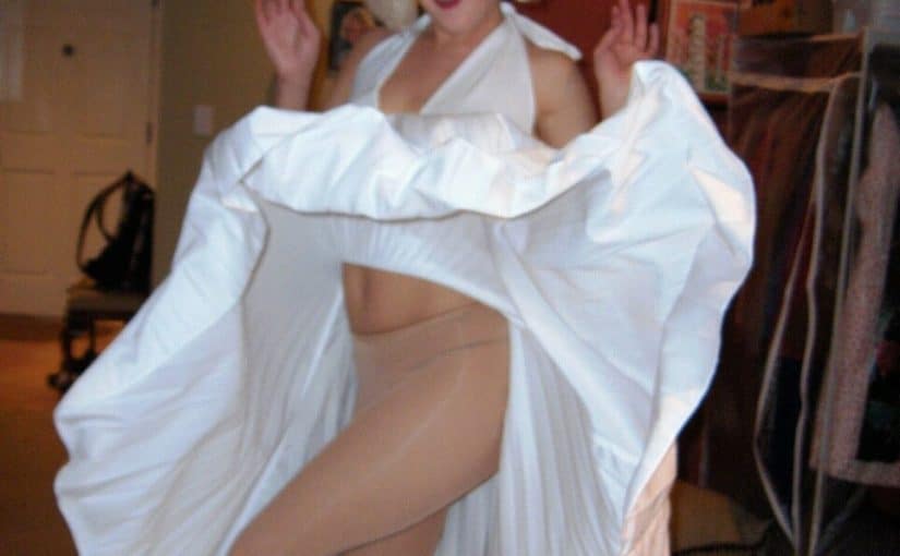 half naked beauty in a marilyn monroe costume