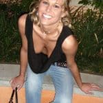 Sexy babe spreading legs in public