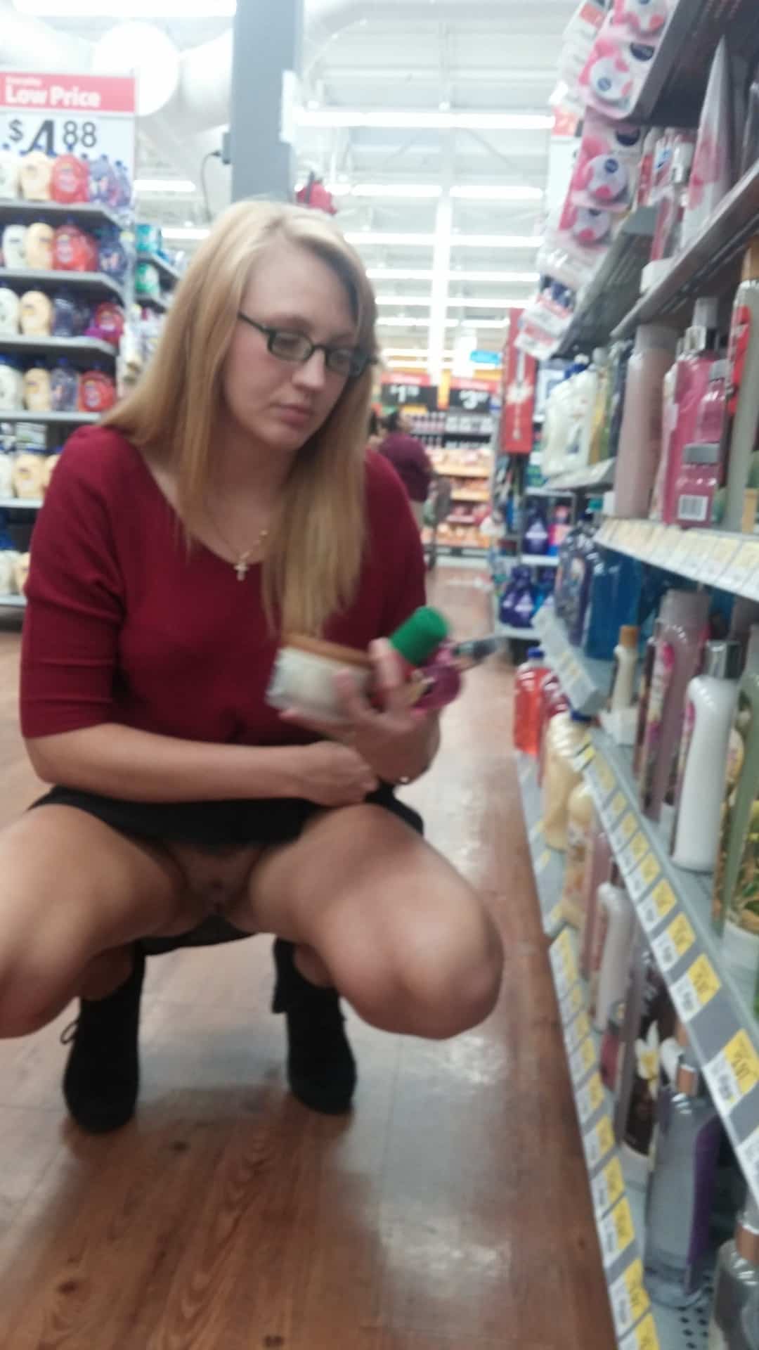 shaved pussy pussy flash public flashing mature hotwife bottomless blonde hot wife goes shopping bottomless
