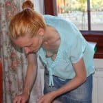 Cute teen flashing boobs on the bed