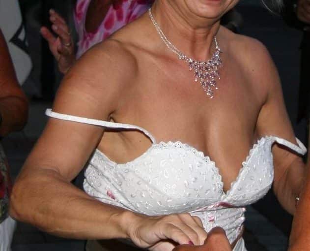 tits slipped out from the dress
