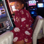 Hotwife wearing short skirt and white panties