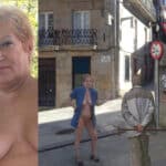 Hotwife flashes her hairy pussy on a train ride