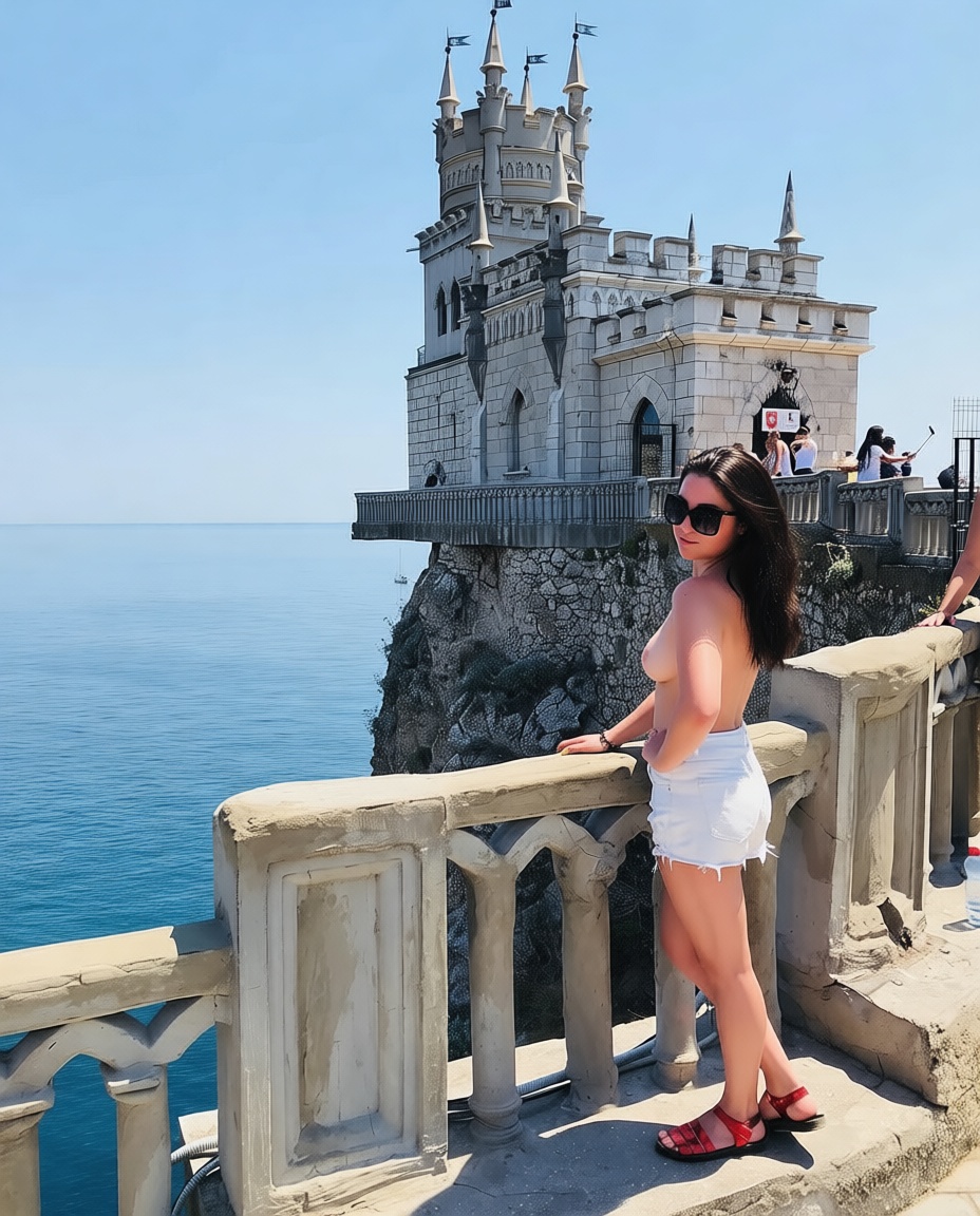 Brunette Prostitute Flashes Her Tits on a Stone Balcony prostitute brunette boobs flash Brunette Prostitute Flashes Her Tits on a Stone Balcony