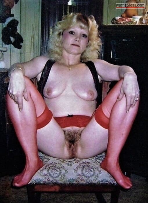 milf hotwife hairy pussy bottomless blonde  Lora Marie Spreads Her Legs for a Bold Display