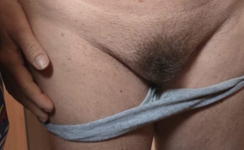 Exposing His Hairy Cock in a Thong