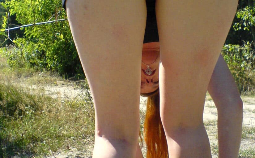 Blonde Hotwife Flashes Her Ass and Pussy in Public